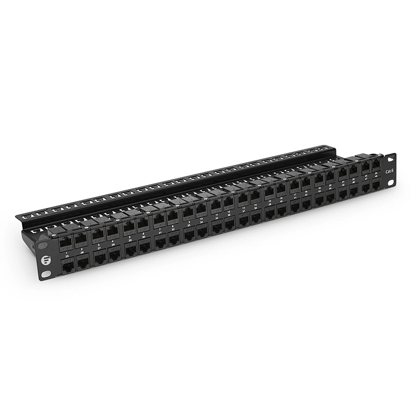 48-Port 1ru Cable Management Bar Included CAT6 Coupler Network Patch Panel