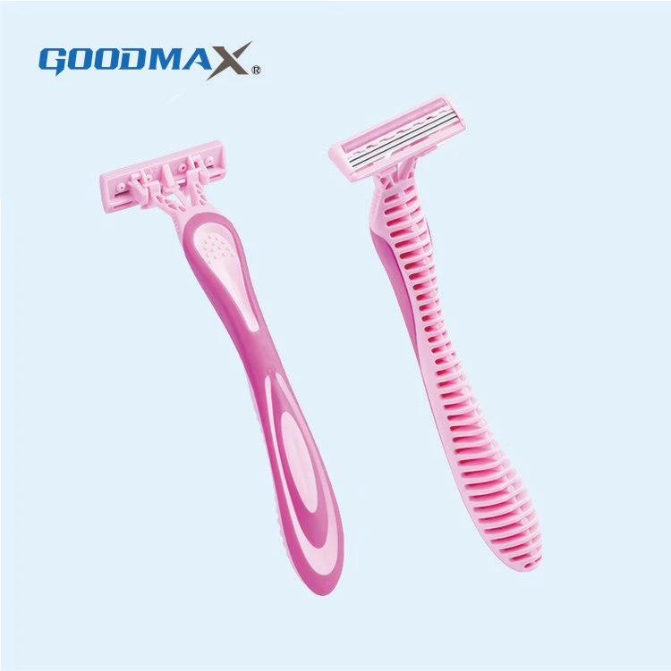 Triple Blade Rubber Grip Disposable Shaving Razor