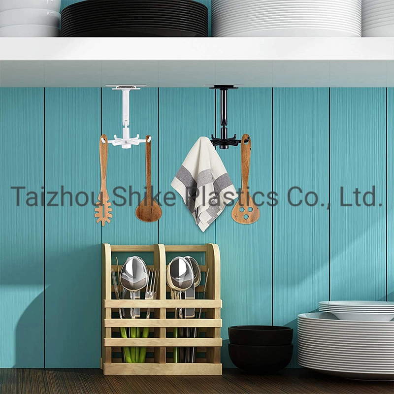 Under Cabinet Utensil Holder Hanger Hook for Kitchen and Bathroom 6 Hooks