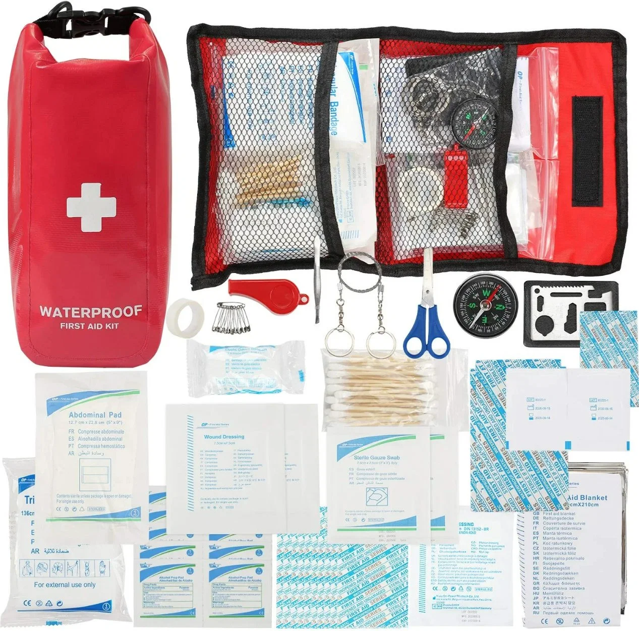 Custom Logo Small Waterproof First Aid Medical Kit Bag with Equipment for Travel Boating Vehicle Sports