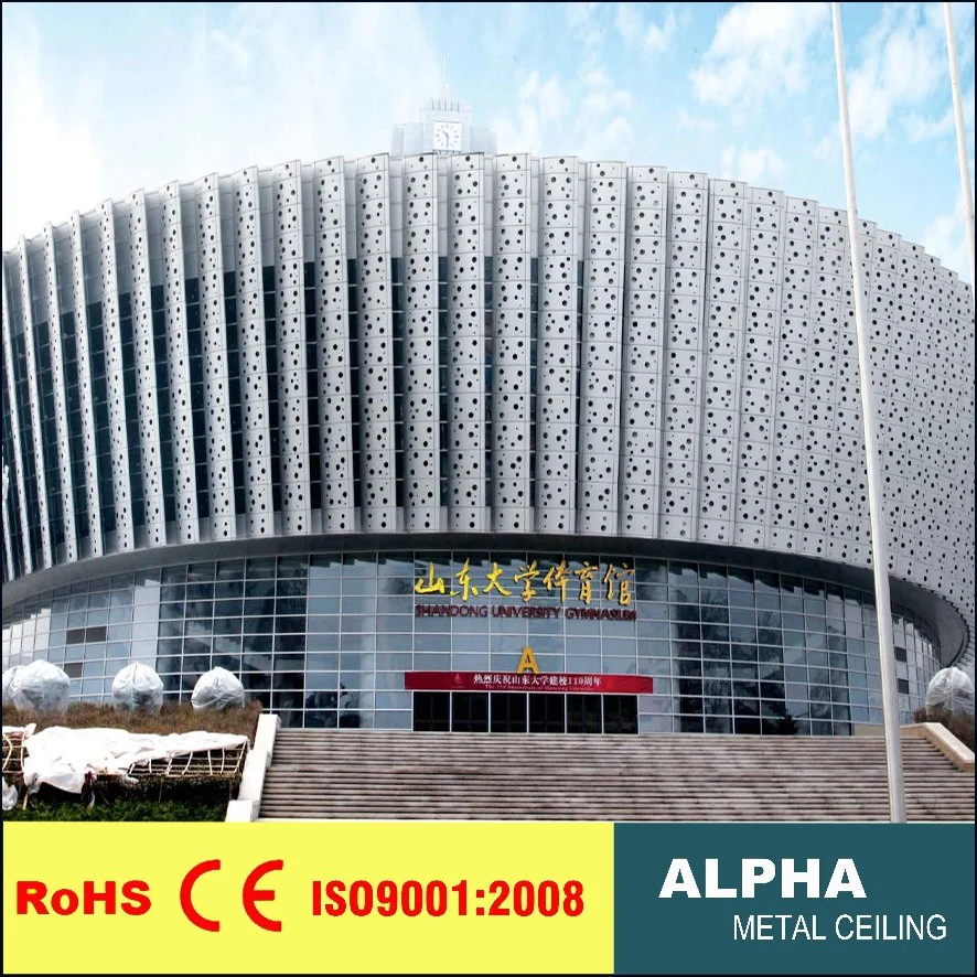 Aluminum Building Decorative Metal Curatin Wall Shaped Perforated Single Plate