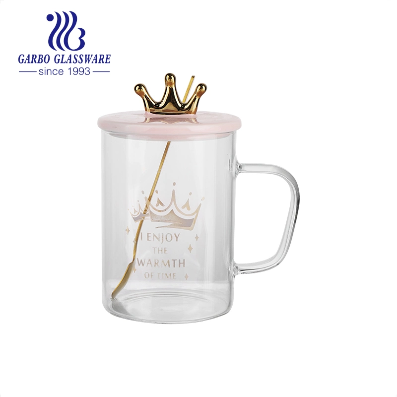 Promotion Souvenir 480ml Single Wall Borosilicate Glass Mug with Customized Decal