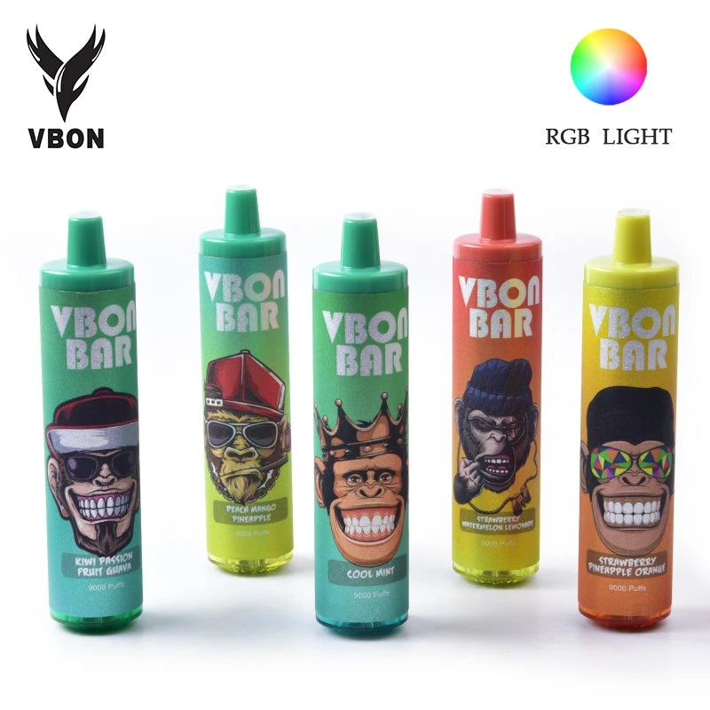 Precio de fábrica OEM/ODM de bolitas de 9000 18 ml New-Style desechables Mayorista de luz RGB Vape