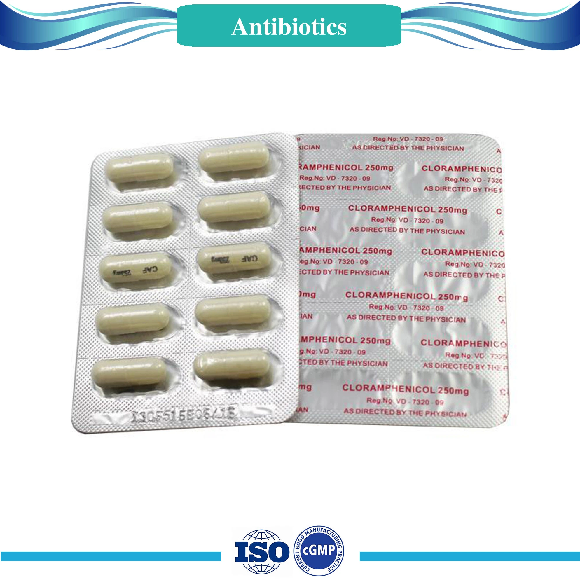 Antibiotic, Chloramphenicol Capsule 250mg with GMP