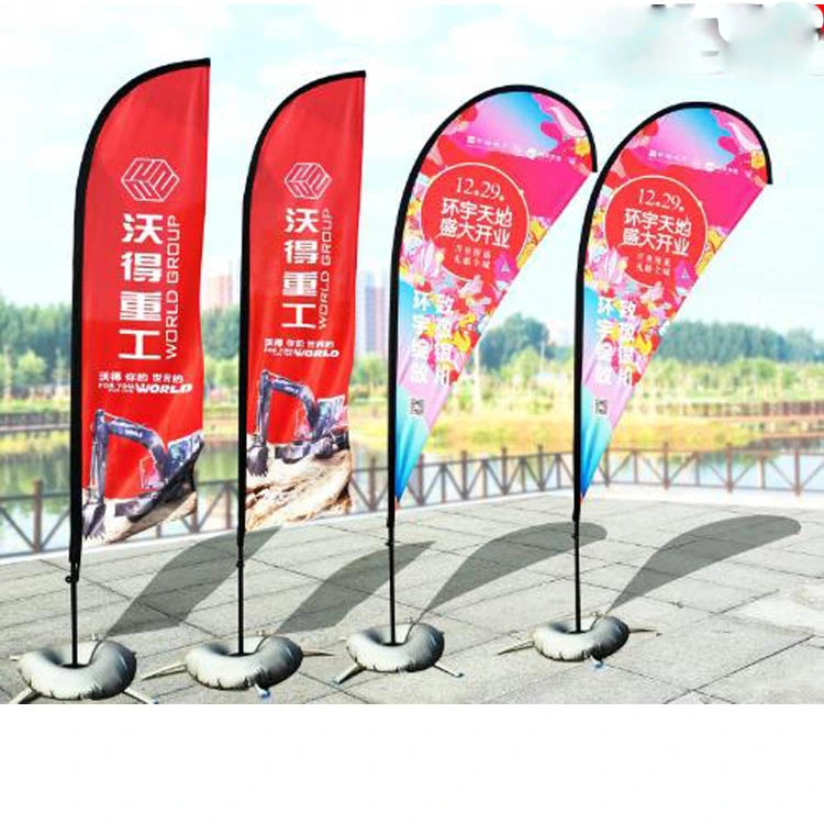 Publicidad Banners voladores personalizados Bali Bow Sail Swoper Teardrop Flag Banderas de la Playa de los Banners de la Bandera de las plumas