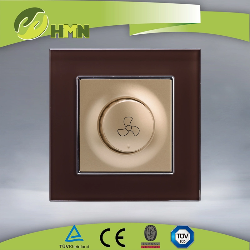 EU standard glass plate electric switch fan speed regulator with CE certification