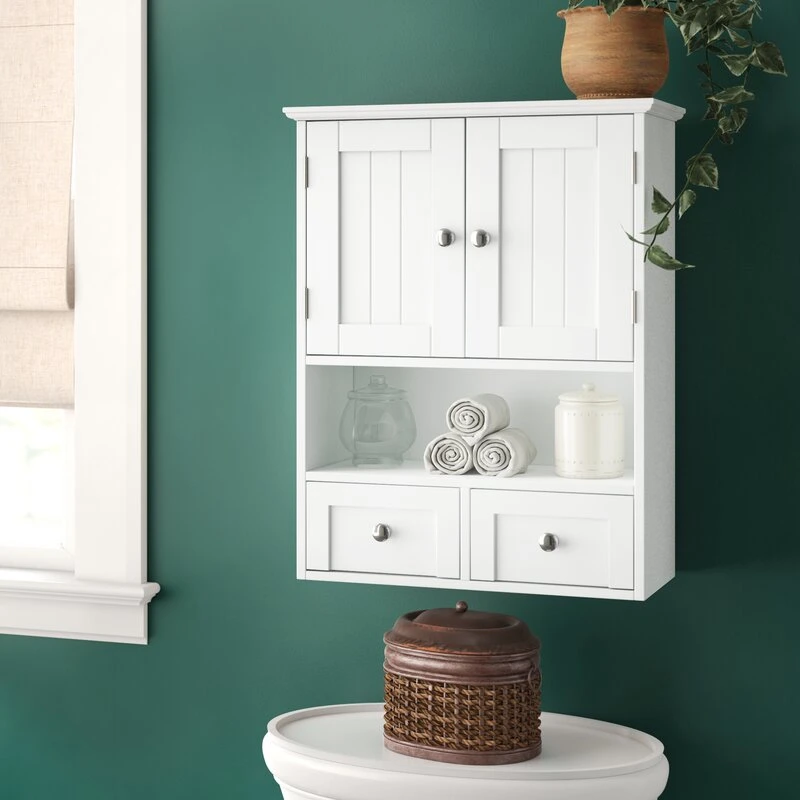 Wall Mount White Medicine Cabinet Storage Organizer Bathroom Furniture