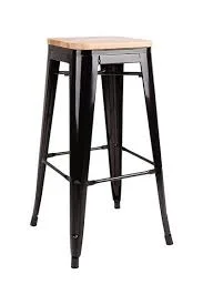 Wholesale Bar Stools Outdoor Dining Bar Chair with Wooden Seat