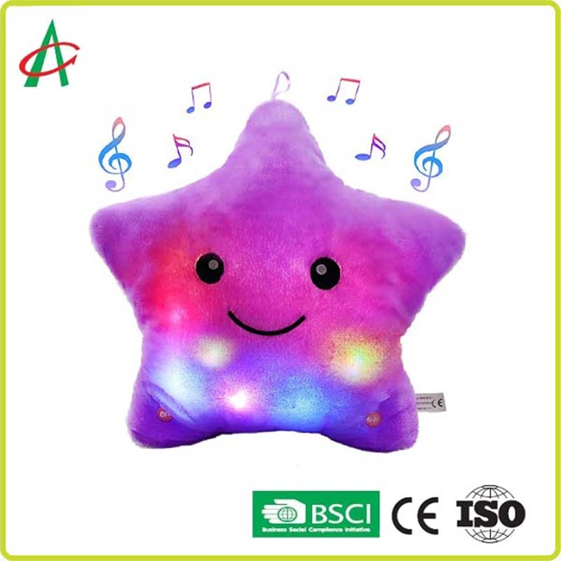 Musical Soothe Lullaby Twinkle Plush Star Pillow with LED Light for Babies Toddler