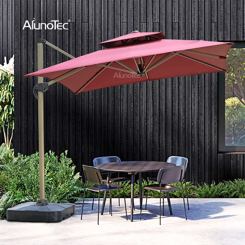 Flexible 360 Degree Turning Outdoor Furniture Roman Folding Parasols Patio Umbrellas