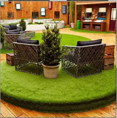 40mm V Shape Grass Carpet Hierba Artificial for Home Decoration (LV40)