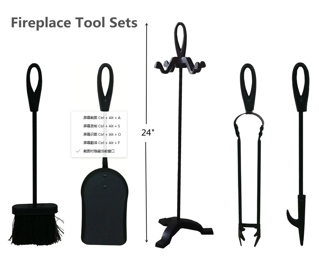 Stainless Steel Household Complete Set of Wood Fireplace Tools Accessories