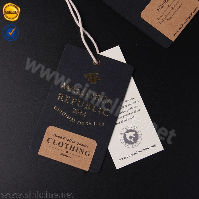 Sinicline Die Cut Cmyk Printing Custom Logo Thin Casual Hang Tag