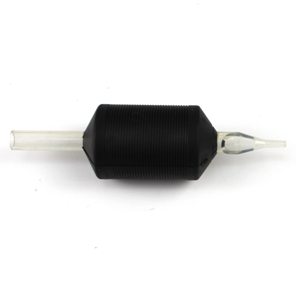 1" 25mm Disposable Black ABS Tattoo Grip Transparent Tip