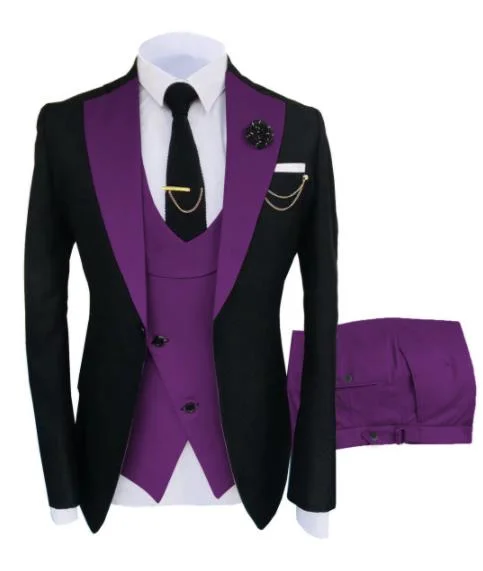 Three-Piece Men's Slim Apparel Business Men's Casual Best Man Suit