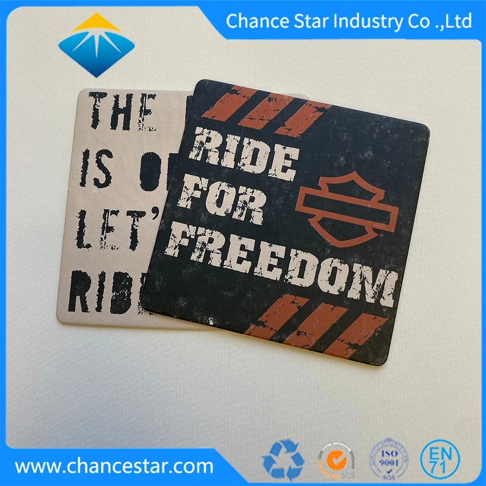 Custom Logo Printing Black Paper Beverage Coaster for Hotel