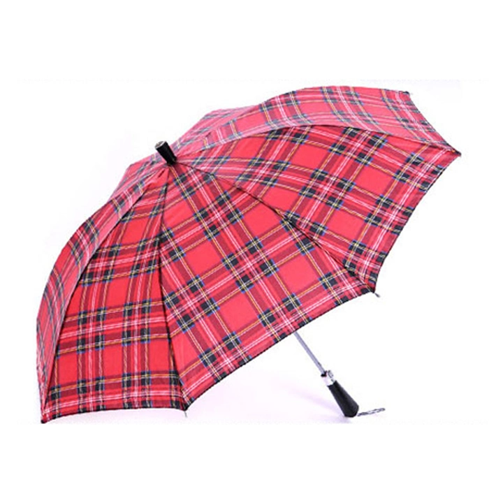 Promoção exterior 23 polegadas/gentil Senhora Dom Plaid Material/Fabric reta pequena chuva de vento Umbrella para empresas/Trabalho