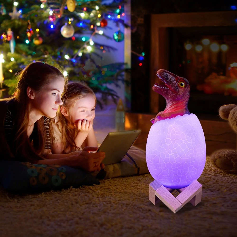 Goldmore11 Dinosaur Nachtlicht für Kinder, 3D Oviraptor Lampe LED Nachtlicht mit Touch &amp; Fernbedienung