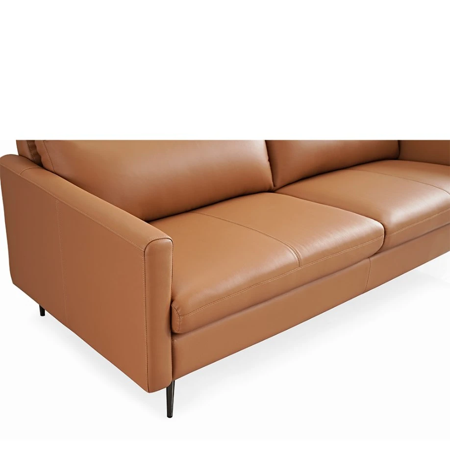 Hot Luxury Wood Genuine Leather Sofa Long Couch Suites Living Room Sofas