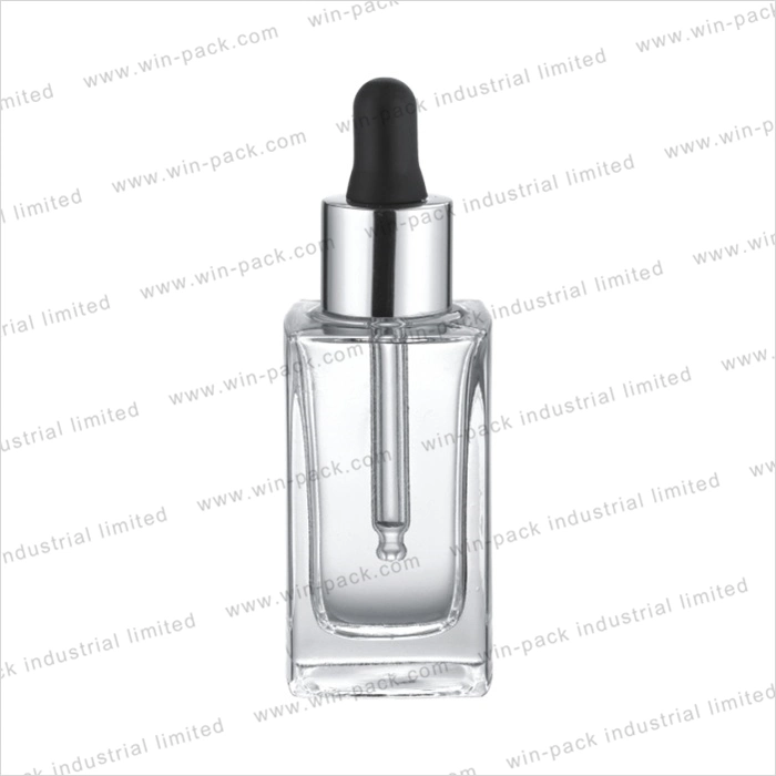 15ml 30ml Square Glass Dropper Bottle Glass Container Square Shape Lotion Serum Package for Skincare
