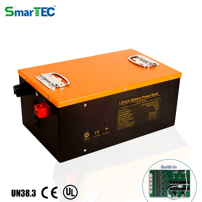 Batterie au lithium rechargeable personnalisée à cycle profond 4s 12V 100Ah LiFePO4 pour système de stockage d'énergie solaire domestique avec CE ISO9001.
