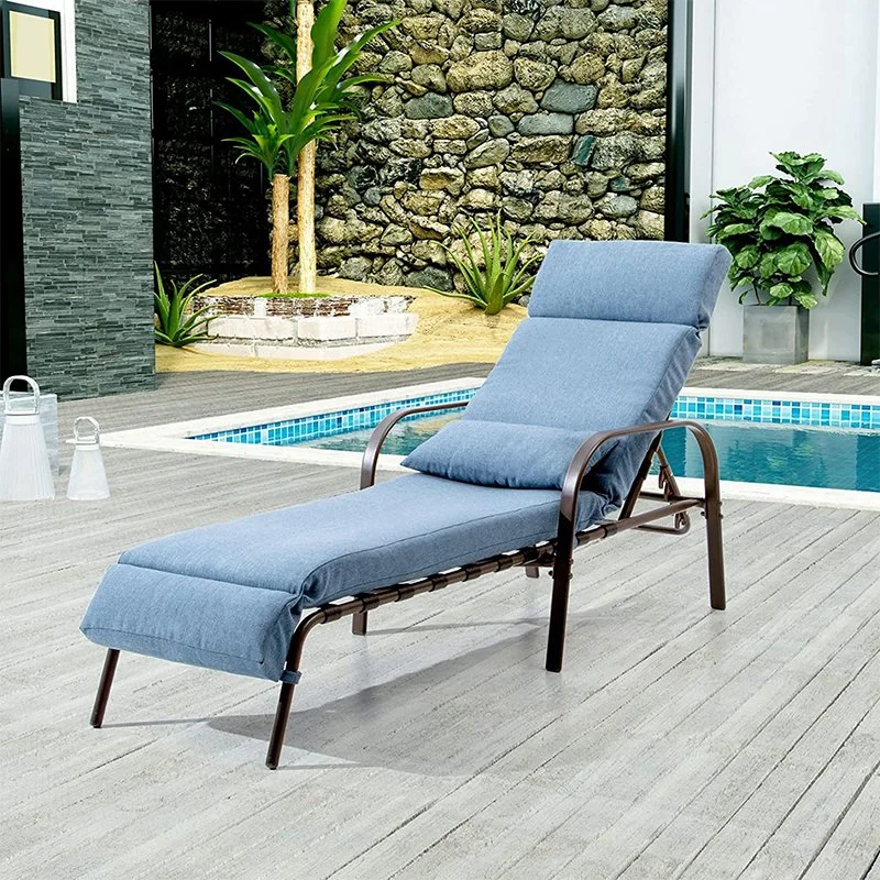 Muebles modernos al aire libre Sling de aluminio Reclining Beach tumbona regulable Silla con 5 puestos