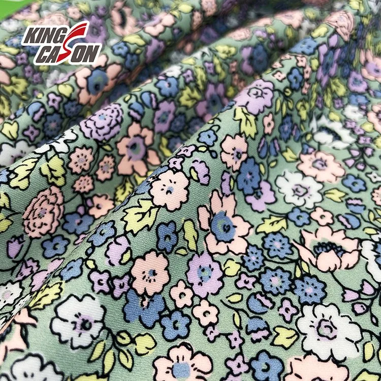 Kingcason Nylon Floral Printing Double Sides Brush Knit Knitted Jersey Fabric