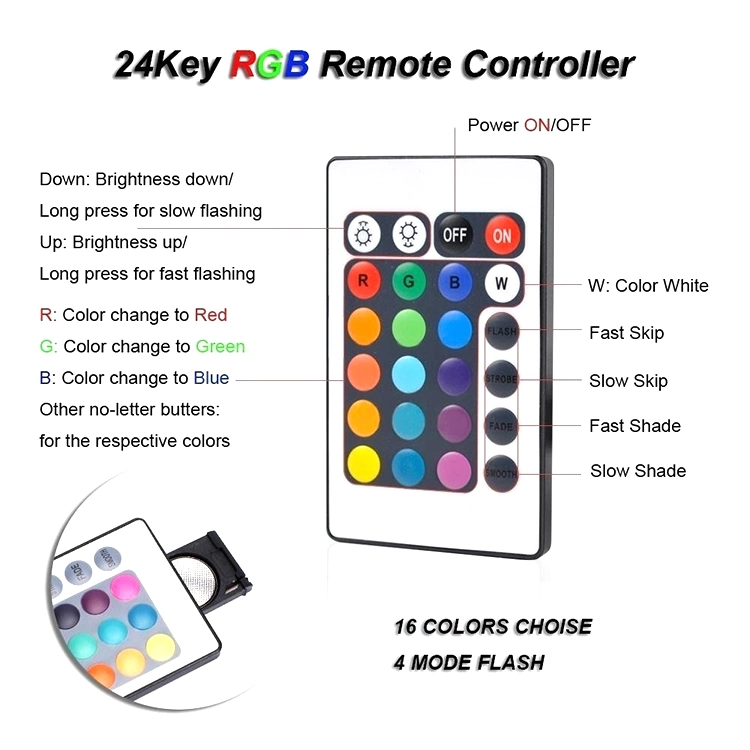 Resistente al agua IP68 LED Multi-Color sumergible para Pecera Acuario Kit de luz