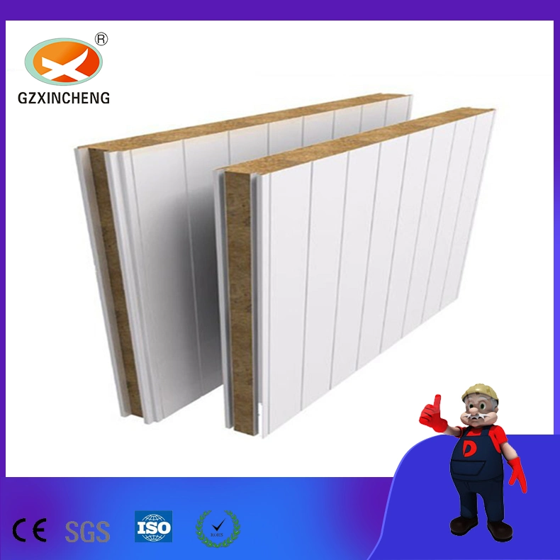 Container House Construction Material Rock Wool Sandwich Wall Panel