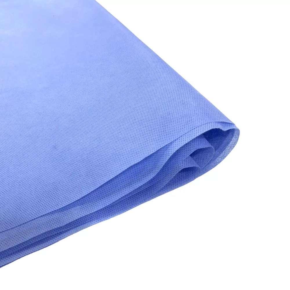 Medical Grade Spunbond Non Woven Fabric Blue SMS 50g Anti-Static Anitary Products Making