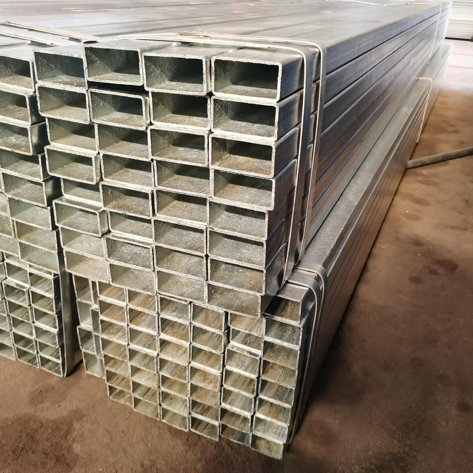 ASTM A500 Gr. B por imersão a quente de aço galvanizado Square e Tubo retangular 16 -280 Medidor tubos quadrados