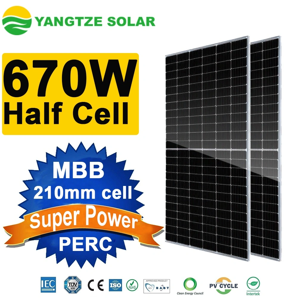 Free Shipping 25 Years Warranty 680W 690W 700W 210mm Solar Cells PV Solar Energy Mono Solar Panel with CE ISO TUV