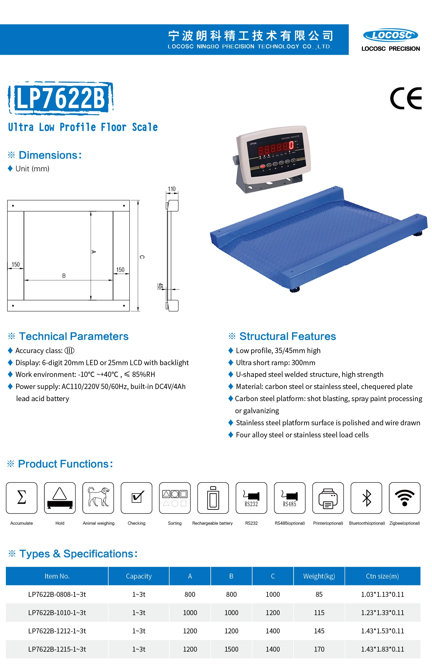 Ningbo Factory Price Electronic Digital Platform Weighing Floor Scale with Ramp