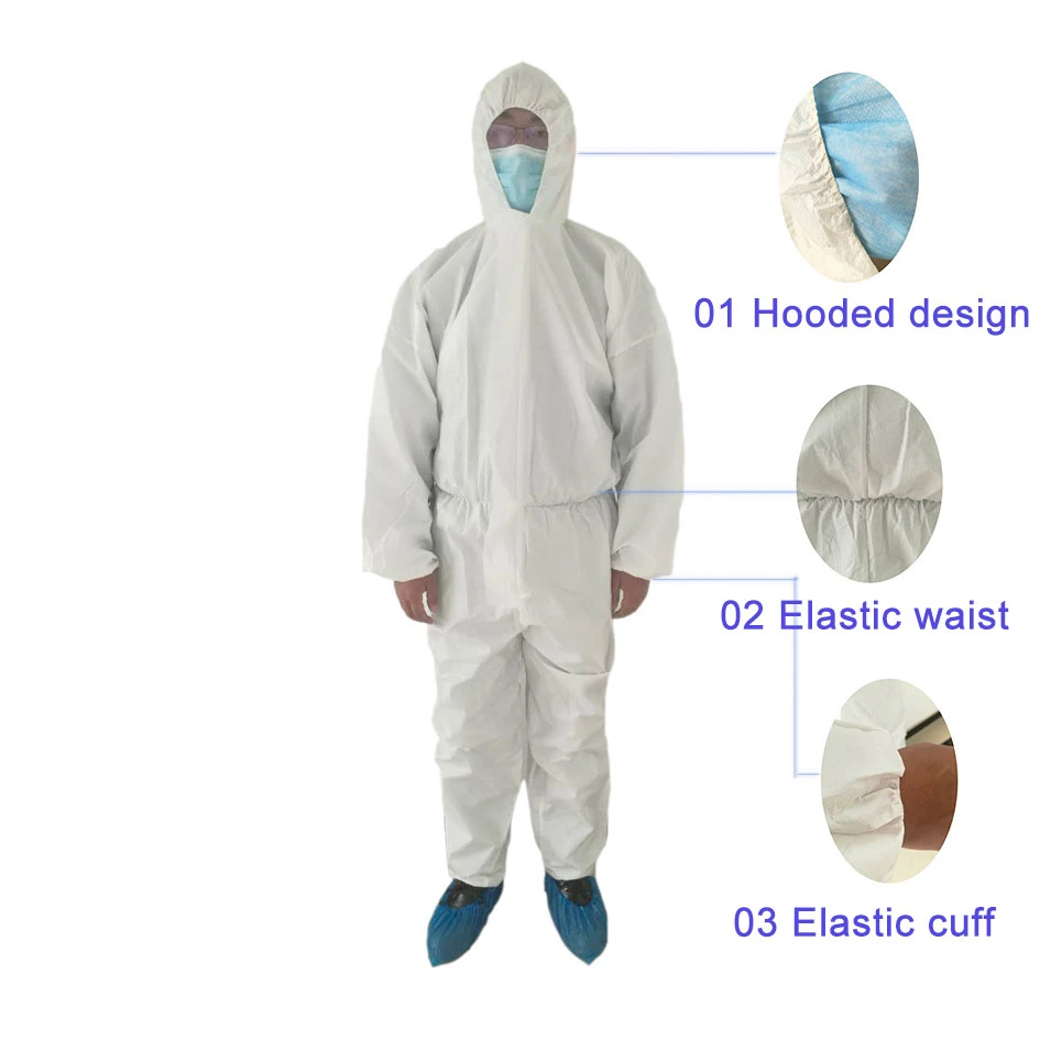 L'isolement jetables haute qualité personnalisés robe des scaphandres de protection médicale des vêtements de protection de beaux prix usine d'exportation