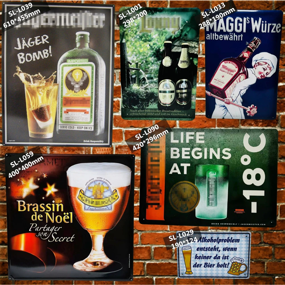 Factory Custom Gift Card Metal Tin Big Vintage Beer Signs for Bar Advertising