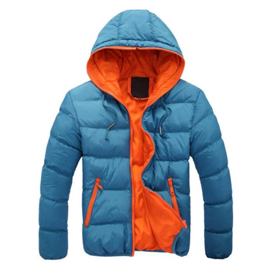 07gmen′ S Fashion-Pufferkjacke Gepolierte Daunenjacke mit Kapuze