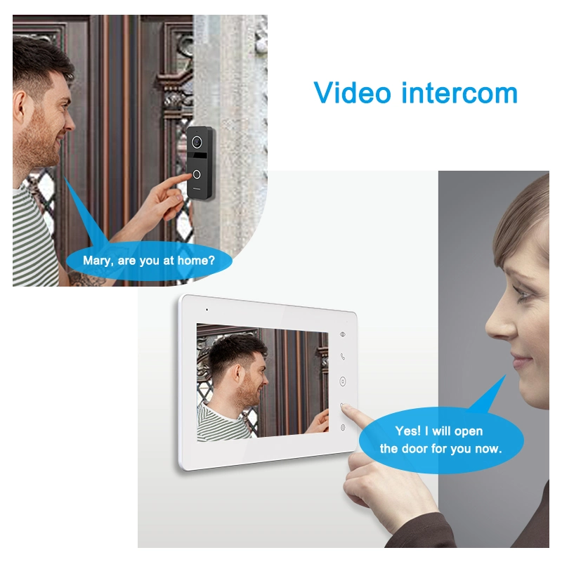 UTP/IP WiFi شاشة لمس 7 بوصات أمان منزلي Intercom Video Doorphone