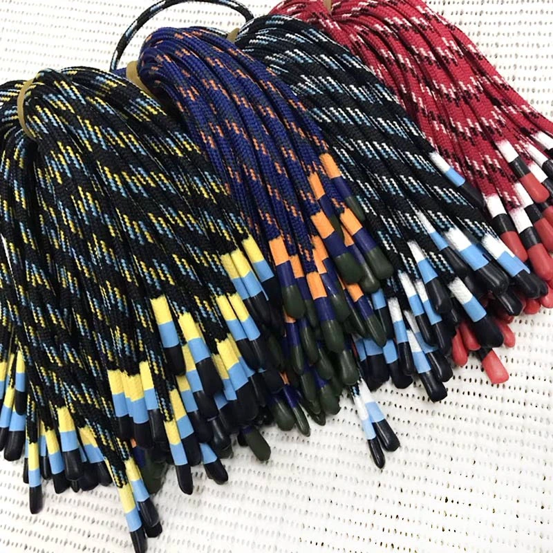 Cordões em cordão com cordões redondos em cordão com capuz de poliéster personalizado de várias cores Com silicone ponta de cordão de ponta impregnada fornecedores