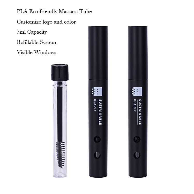 Cosmetic Packaging Black Round Clear 0.4oz Mascara Bottle 12g Container 12ml Mascara Tubes with Brush