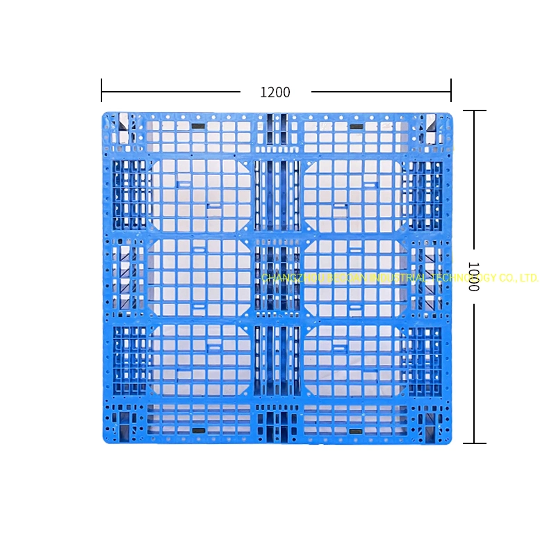 Wholesale Cheap Blue 2 Way Entry Vented Flooring Use Mesh HDPE Material Warehouse Steel Reinforced Euro Plastic Pallet with Best Price