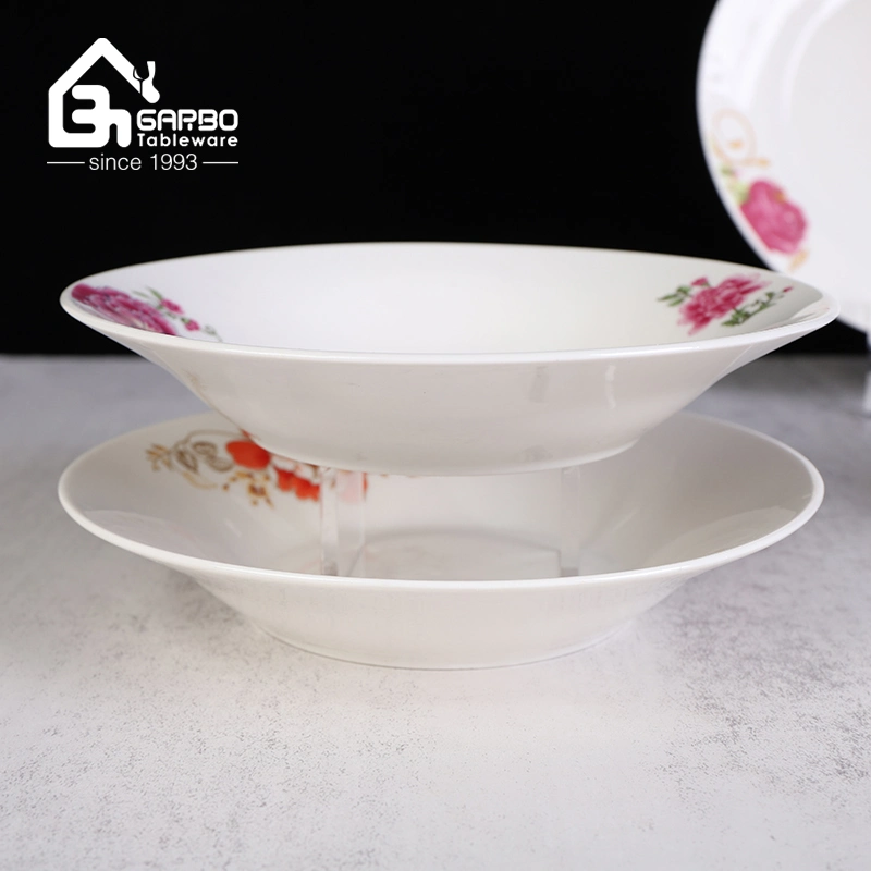 High quality/High cost performance  Ceramic Plates with Flower Decal Designs Dinner Sets Porcrlain Dished for Home