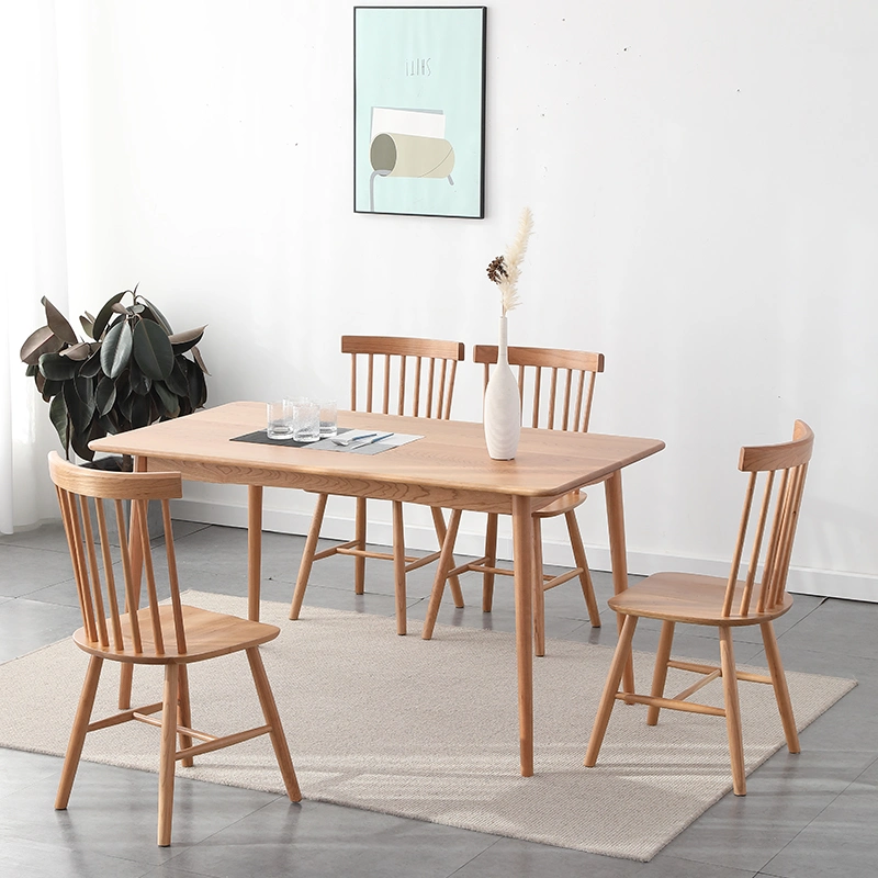 Solid Oak Wooden Foldable Dining Room Furniture for Small Spaces Square Dining Table Set Wood Modern Dining Room Sets Table