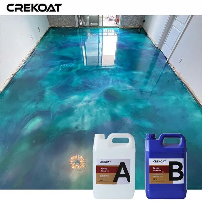 Solvent Free Odorless Blue Ocean Metallic Epoxy Floor