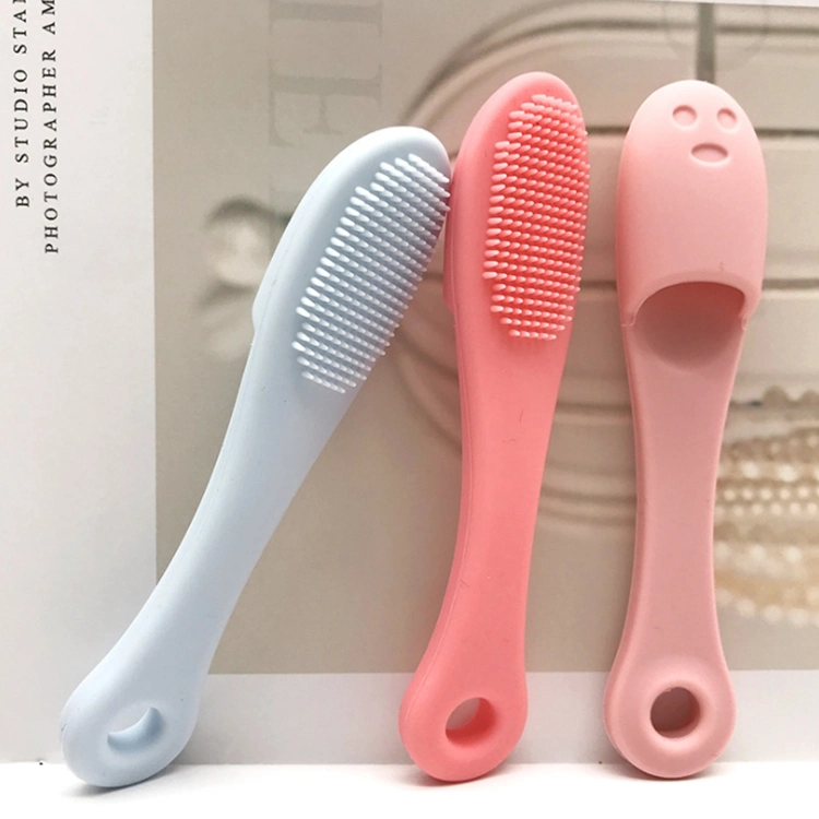 Private Label Finger Lip Brush Nose Cleaning Brushes Silicone Exfoliating Tools Double-Sided Soft Exfoliating Silicone Lip Brush