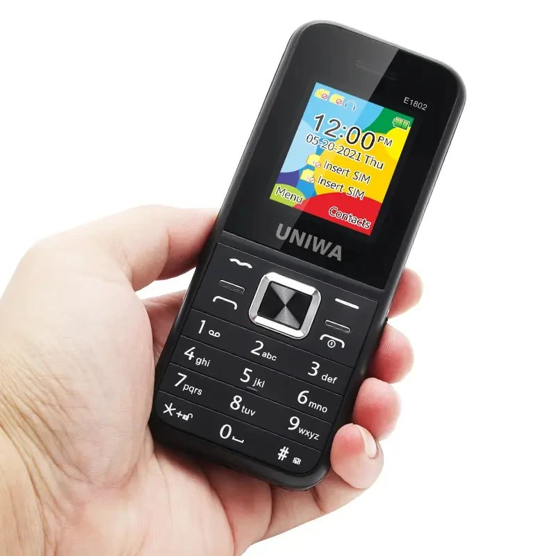 Uniwa E1802 2g GSM Gorgeous Silk Screen Ok Button with Torch Dual SIM Card Mobile Phone