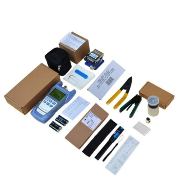 Hot Sale FTTH Fiber Optic Tool Kit with Optical Power Meter and Visual Fault Locator and FC-6s Fiber Cleaver