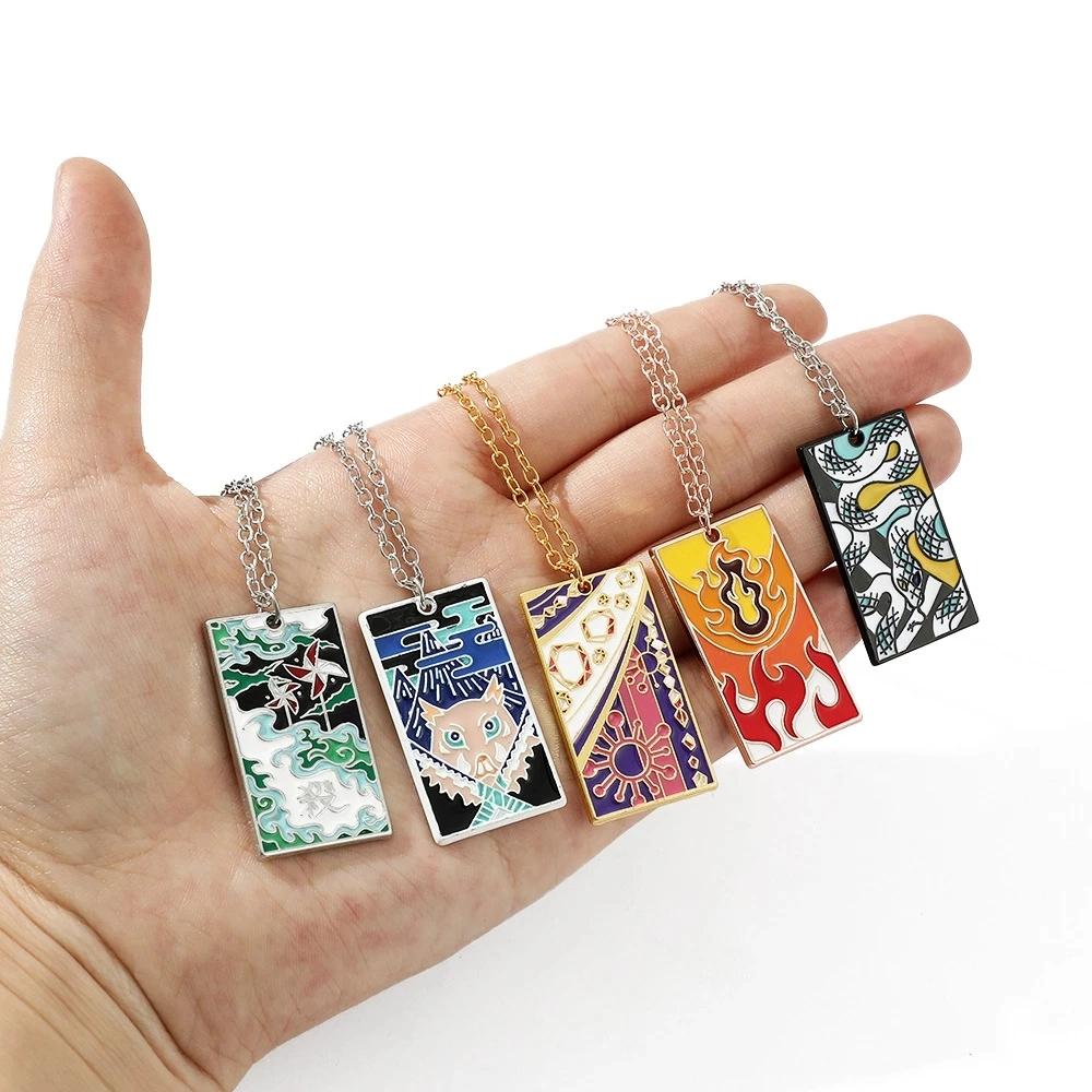 Wholesale/Supplier Promotional Custom Demon Slayer Anime Design Kimetsu No Yaiba Square Necklace