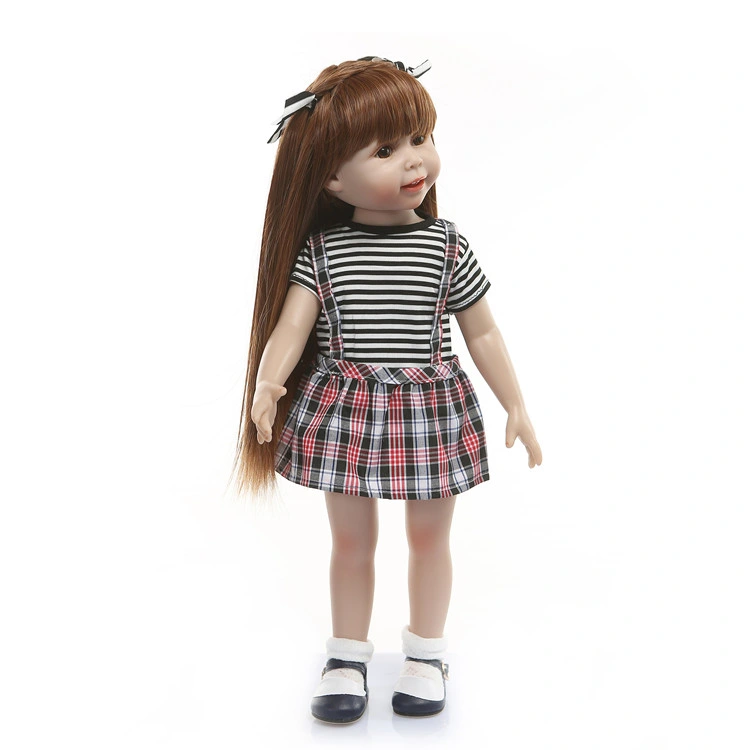 Original Factory Wholesale/Supplier Lifelike Real Soft Vinyl Silicone 18" American Girl Doll Model with Clothes Set