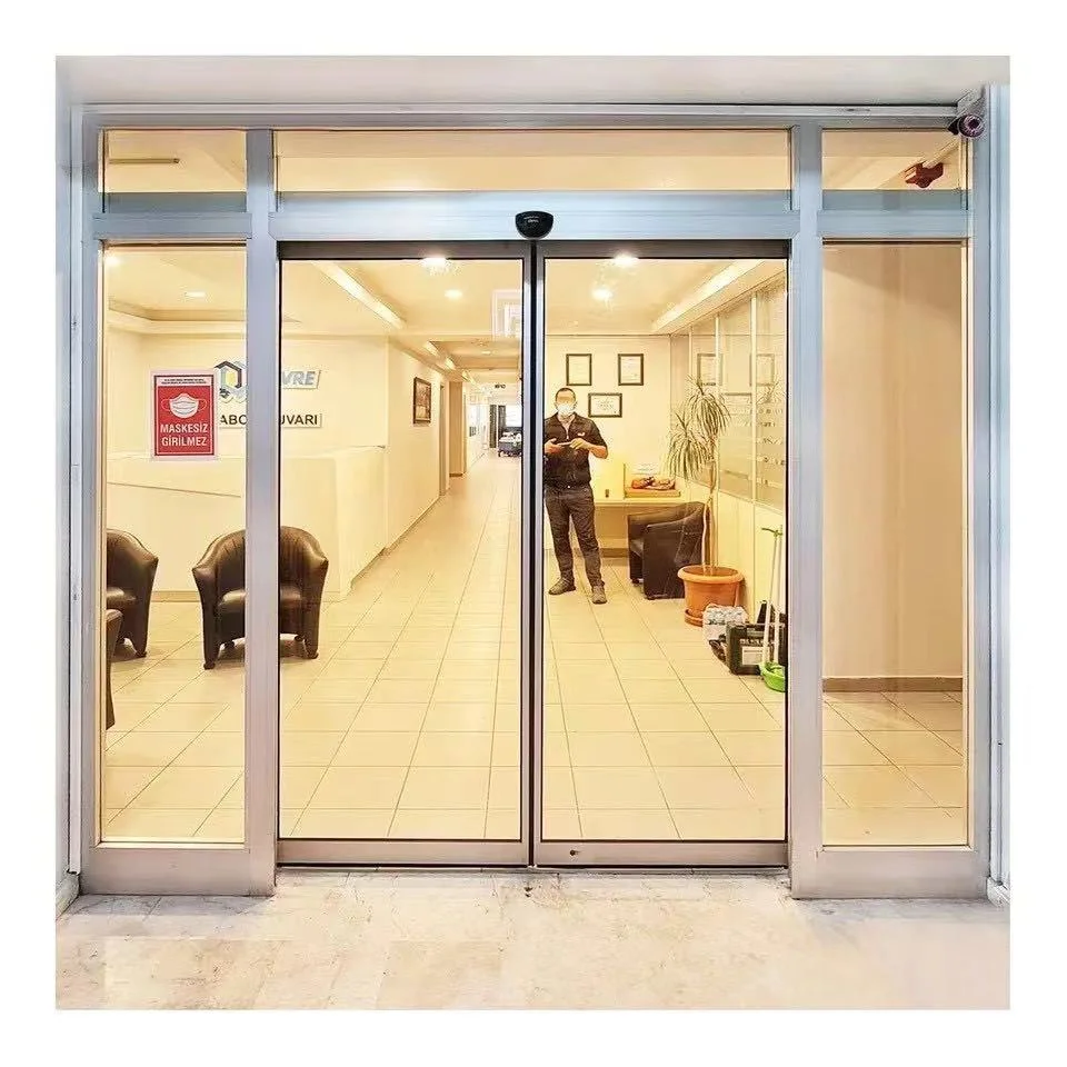 Intelligent Entrance System Automatic Glass Sliding Door Frameless Sensor Door