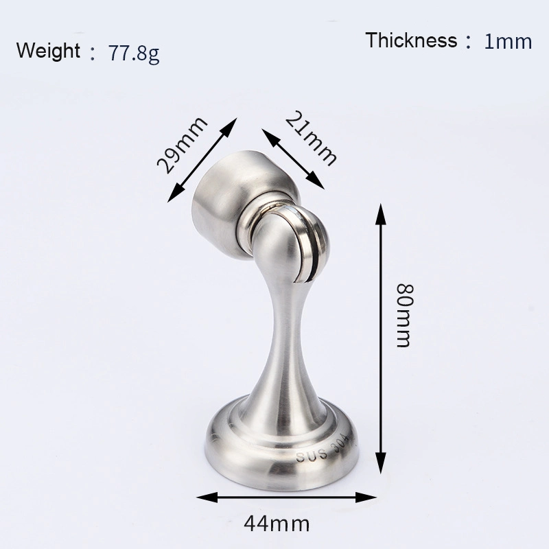 Die Casting Zinc Alloy Door Stop Floor Suction Stainless Steel Anti-Rust Door Stopper Strong Magnetic Door Hardware